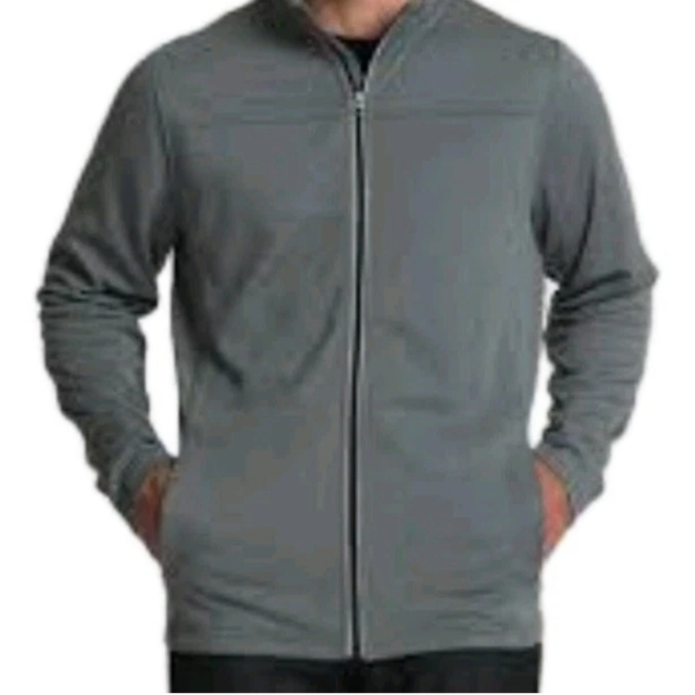 Charles River Cambridge Mock Fleece Jacket Men XXL Full Zip Gray Gorp Preppy Nwt